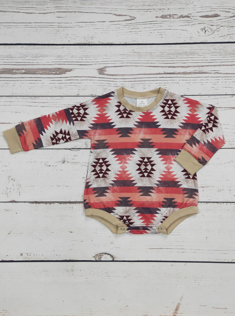 Aztec Long Sleeve Onesie