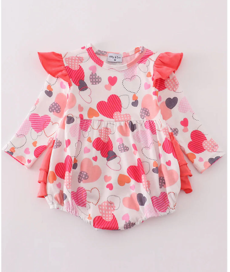 Pink Valentine Heart Ruffle Bubble